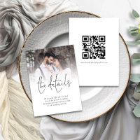 Modern QR Code Photo Wedding Details Enclosure Car
