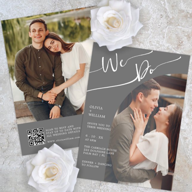 Modern QR Code Photo Wedding Invitation (Creator Uploaded)