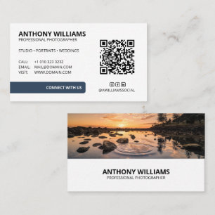 Modern QR Code Photographer Business Card
