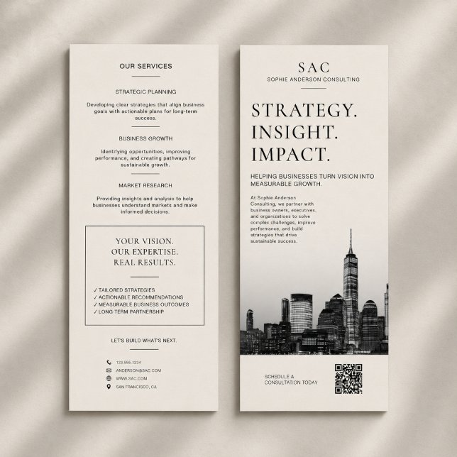 Modern QR Code Professional Consultant Rack Card (Modern QR Code Professional Consultant Rack Card)