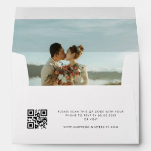 Modern QR Code RSVP Pre-Addressed Photo Wedding Envelope