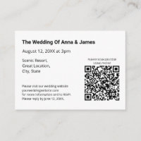 Modern QR Code RSVP Wedding Enclosure Card