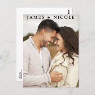 Modern QR Code Scannable Wedding Save the Date Postcard