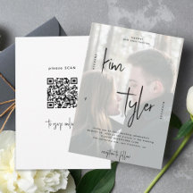 Modern QR CODE script names photo wedding