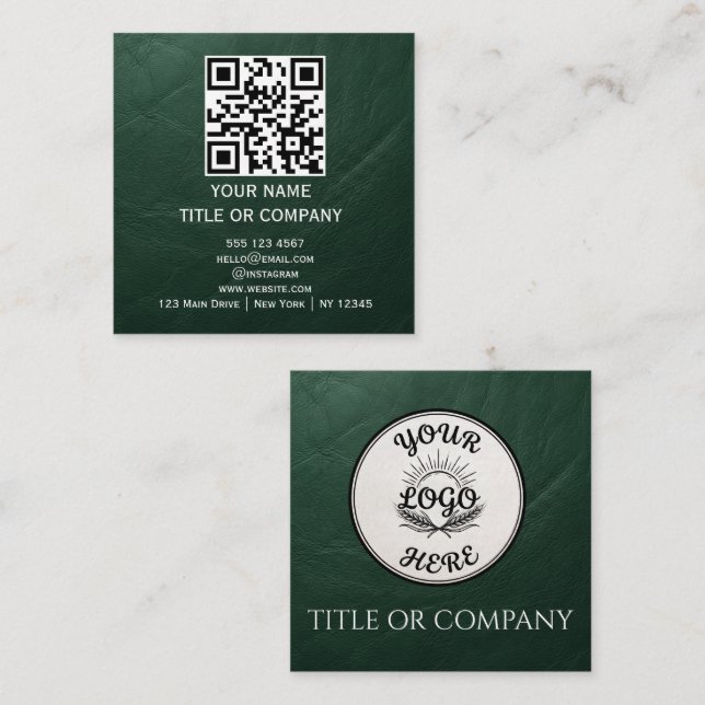 Modern QR Code Square Business Card (Front/Back)