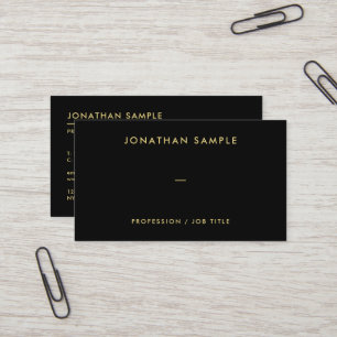 Modern QR Code Template Elegant Black Gold Text Business Card
