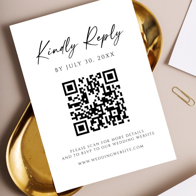 Modern QR Code Website RSVP Card (Creator Uploaded)
