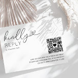 Modern QR Code Wedding RSVP Card<br><div class="desc">Make your wedding even more special with our modern minimalist Black White Wedding RSVP Card. This one-of-a-kind design will add a touch of style to your big day and serve as a cherished memento of the occasion. Make your wedding stand out by featuring your initials in the top left corner,...</div>