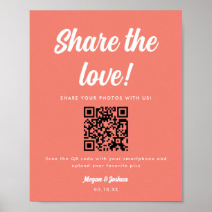 Modern QR Wedding Guests Photo Upload Sign