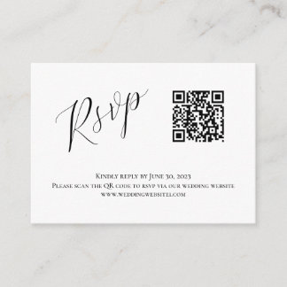 Modern QR wedding RSVP Enclosure Card