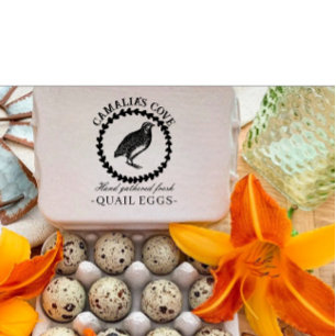 Modern Quail Eggs Custom Farm Owner Name Black Self-inking Stamp