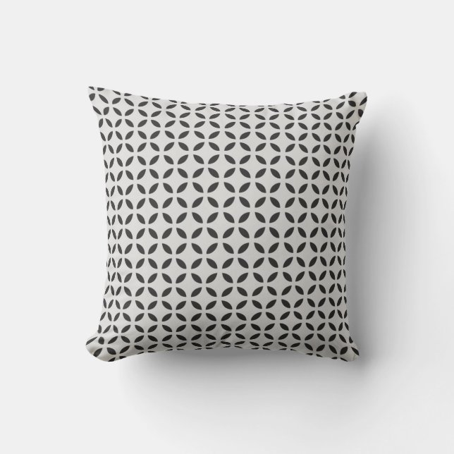 Modern Quatrefoil Japanese Flower of Life Pattern Throw Pillow (Front)