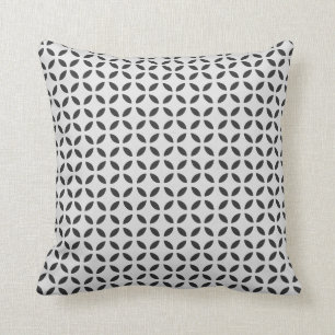 Modern Quatrefoil Japanese Flower of Life Pattern Throw Pillow