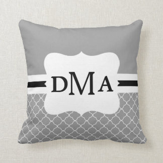 Modern Quatrefoil Monogram Pillow Any Colour