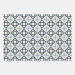 Modern Quilt-Inspired Geometric Pattern Wrapping Paper Sheet