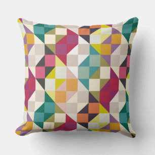 modern quilt MANA Throw Pillow