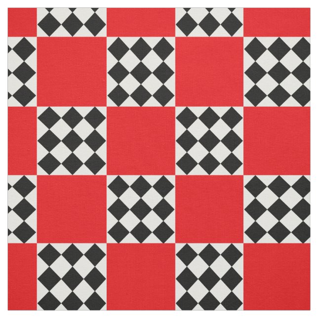 Modern Quilt Pattern Check Fabric (Swatch)