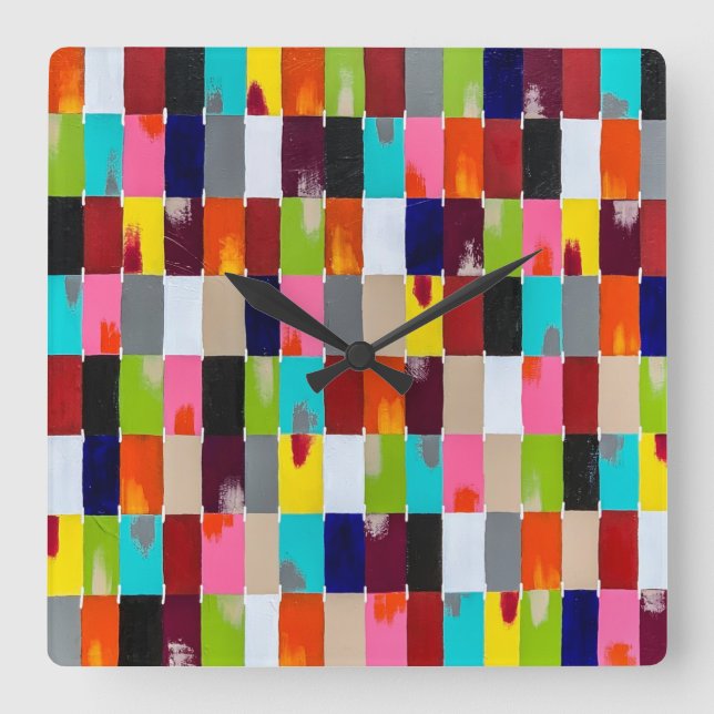 Modern Quilt Wall Clock (Front)