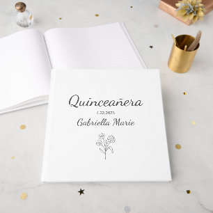 Modern Quinceañera Elegant 15th Birthday Party Guest Book