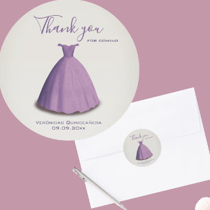 Modern Quinçeañera mis quince thank you  Classic Round Sticker