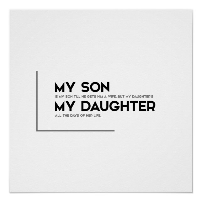 MODERN quotes: my son is my son Poster (Front)