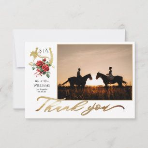Modern Race Horse Derby & Drinks Party Equestrian Thank You Card