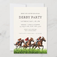 Modern Race Horse Derby Party Equestrian  Invitati