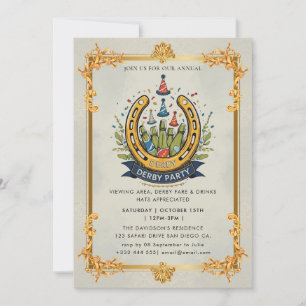 Modern Race Horse Derby Party Equestrian Invitatio Invitation