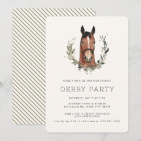 Modern Race Horse Derby Party Equestrian