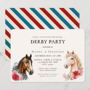 Modern Race Horse Derby Party Equestrian  Invitation