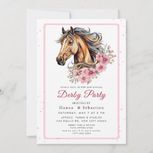 Modern Race Horse Derby Party Equestrian Invitation