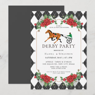 Modern Race Horse Derby Party Equestrian  Invitation