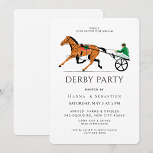 Modern Race Horse Derby Party Equestrian  Invitation