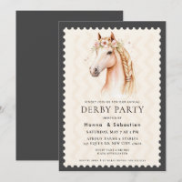 Modern Race Horse Derby Party Equestrian
