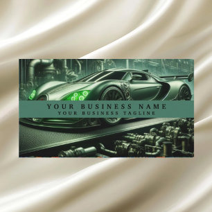 Modern Racecar Mechanics Automotive Business Card