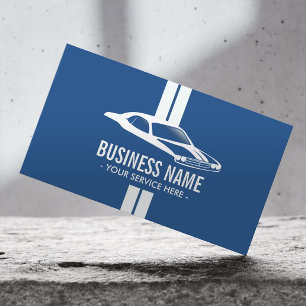 Modern Racing Stripes Muscle Car Automotive Business Card