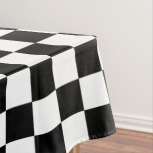 Modern Racing Themed Check Patterned Tablecloth