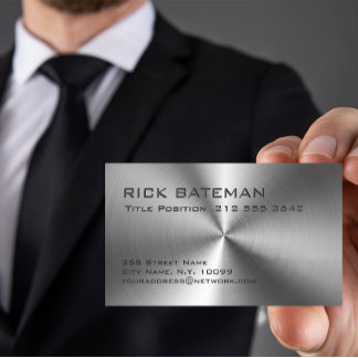 Modern Radial Metallic Texture Magnetic Business Card