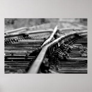 Modern Railroad Tracks Poster