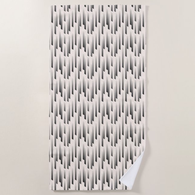 Modern Rain Pattern Beach Towel (Front)
