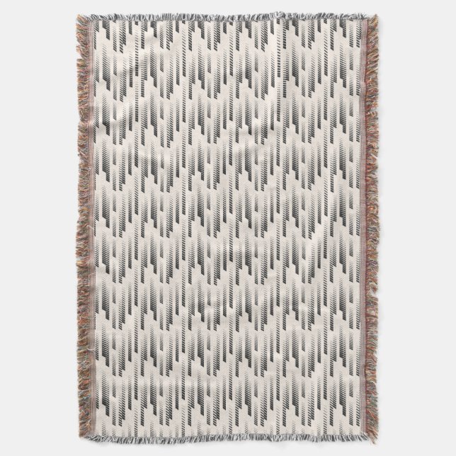 Modern Rain Pattern Throw Blanket (Front Vertical)