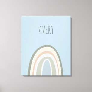 Modern Rainbow baby personalized nursery Canvas Print