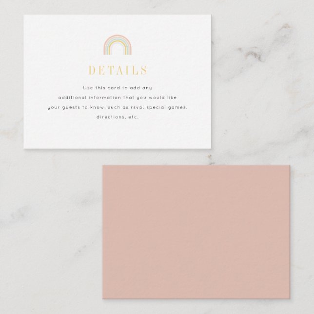 Modern Rainbow Birthday Enclosure Card (Front/Back)