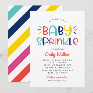 Modern Rainbow Bold Baby Sprinkle Shower Invitation