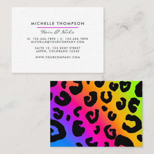 Modern Rainbow Business Card (Front/Back)