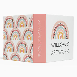 Modern Rainbow Child's Artwork Binder
