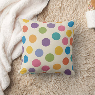 Modern Rainbow Color Hexagonal Art Throw Pillow
