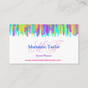 Modern Rainbow Colorful Drip Business Card
