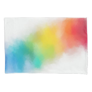 Modern Rainbow Colors Pink Red Blue Purple Yellow Pillowcase