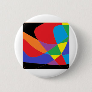 Modern Rainbow Coloured Art 2 Inch Round Button